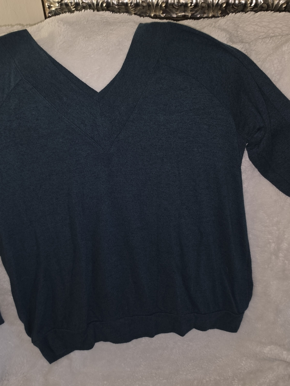 Classic Women’s V-Neck Sweater in Deep Teal
